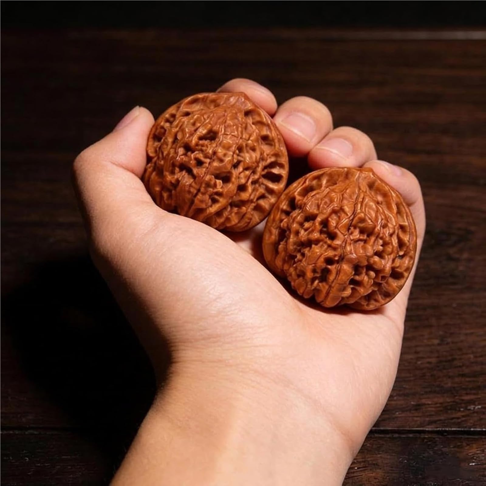Juego de nueces de jade Wenwan naturales chinas, par auténtico 41-42 mm