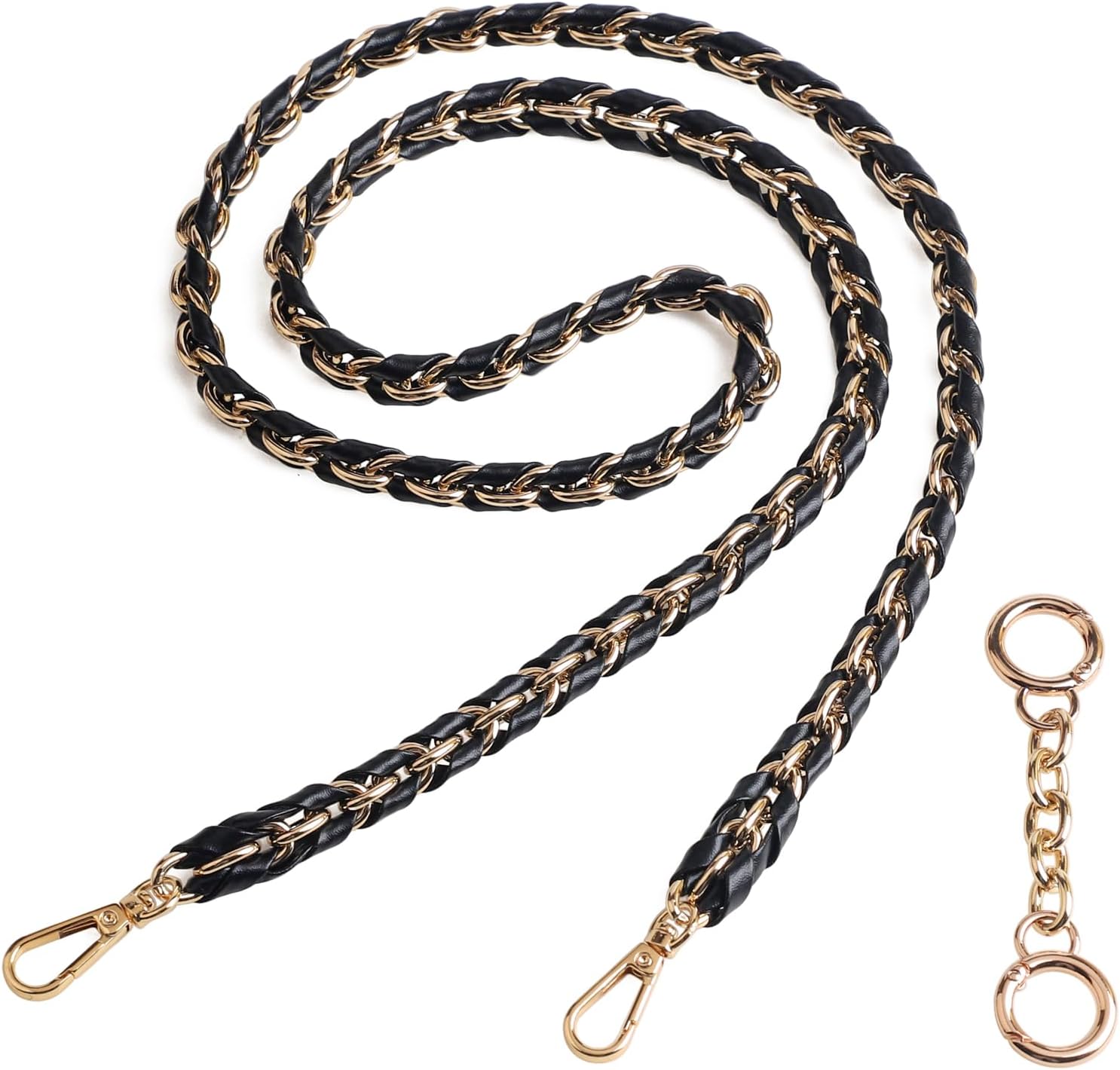 Beaulegan Purse Chain Strap - Microfiber Leather - Replacement for Handbag, Crossbody Shoulder Bag Set of 2, 47.2 Inch Long(Gold)