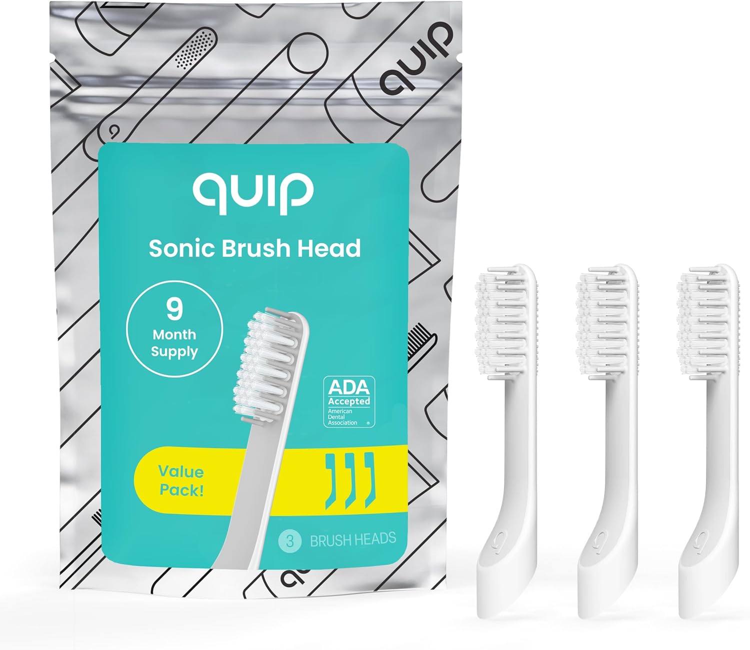 quip Sonic Toothbrush Replacement Heads for Adults – 3 Pack – Verified quip Standard Brush Head Refills for Electric Toothbrushes – Soft Bristles, Compact & Flexible – Last 3 Months Each quip Sonic Toothbrush Replacement Heads for Adults – 3 Pack – Verified quip Standard Brush Head Refills for Electric Toothbrushes – Soft Bristles, Compact & Flexible – Last 3 Months Each