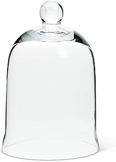 Abbott Collection 27-Carolyn-SM Small Bell Shaped Glass Cloche, Clear (6" H)