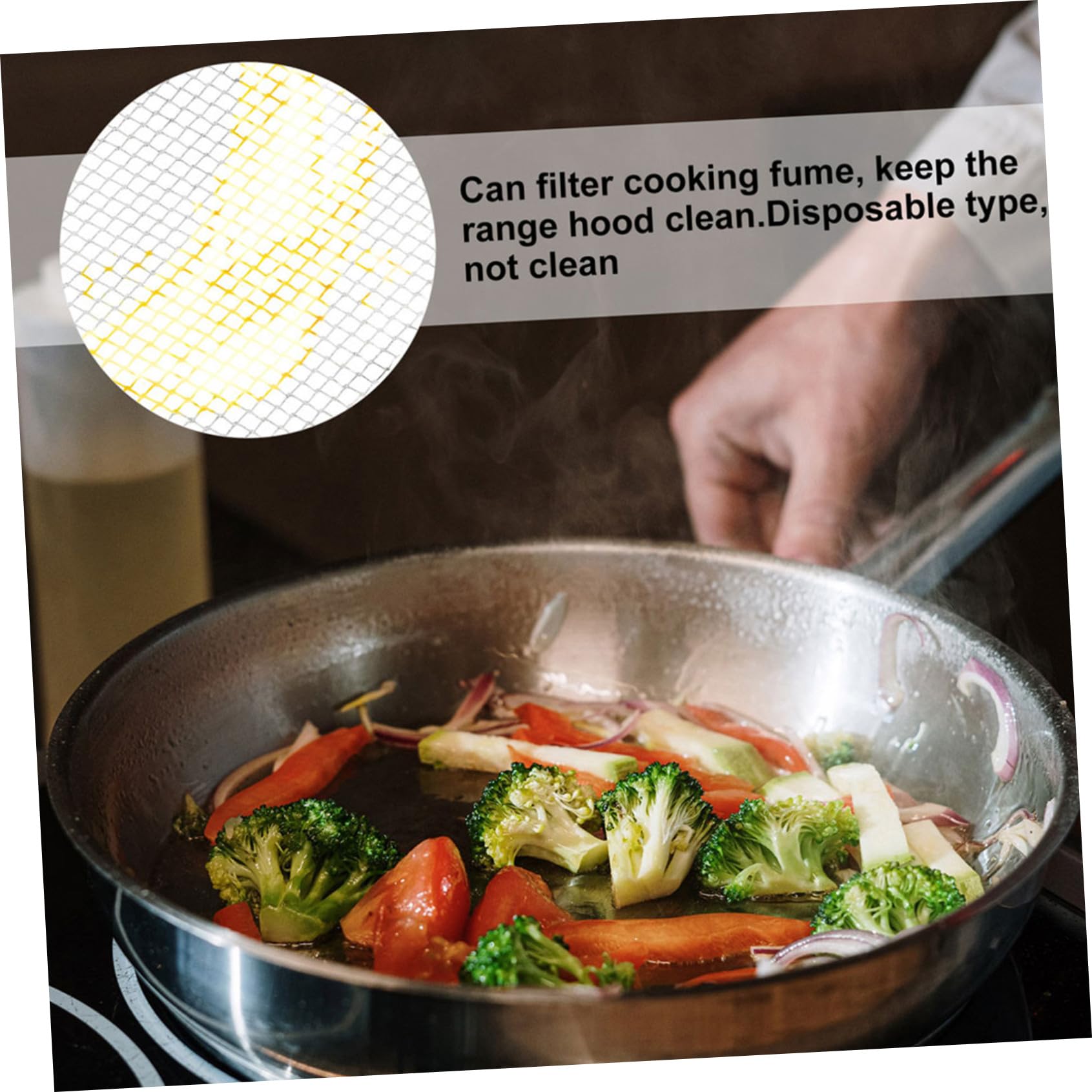 Hemobllo 60pezzi Filtro Antigrasso Forma Di Ciotola Per Cappe Da Cucina Rete Filtrante Per Estrattori Di Fumi Accessori Per Cucina