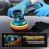 Cordless Car Polisher 6"(150mm Dual Action Buffer Machine with 2×21V 2000mAh Batteries, 13pcs Car Polishing Kit, 6 Variable Speeds 5500RPM, Car Buffer Polisher for Waxing, Detailing & Scratch Removal - 2