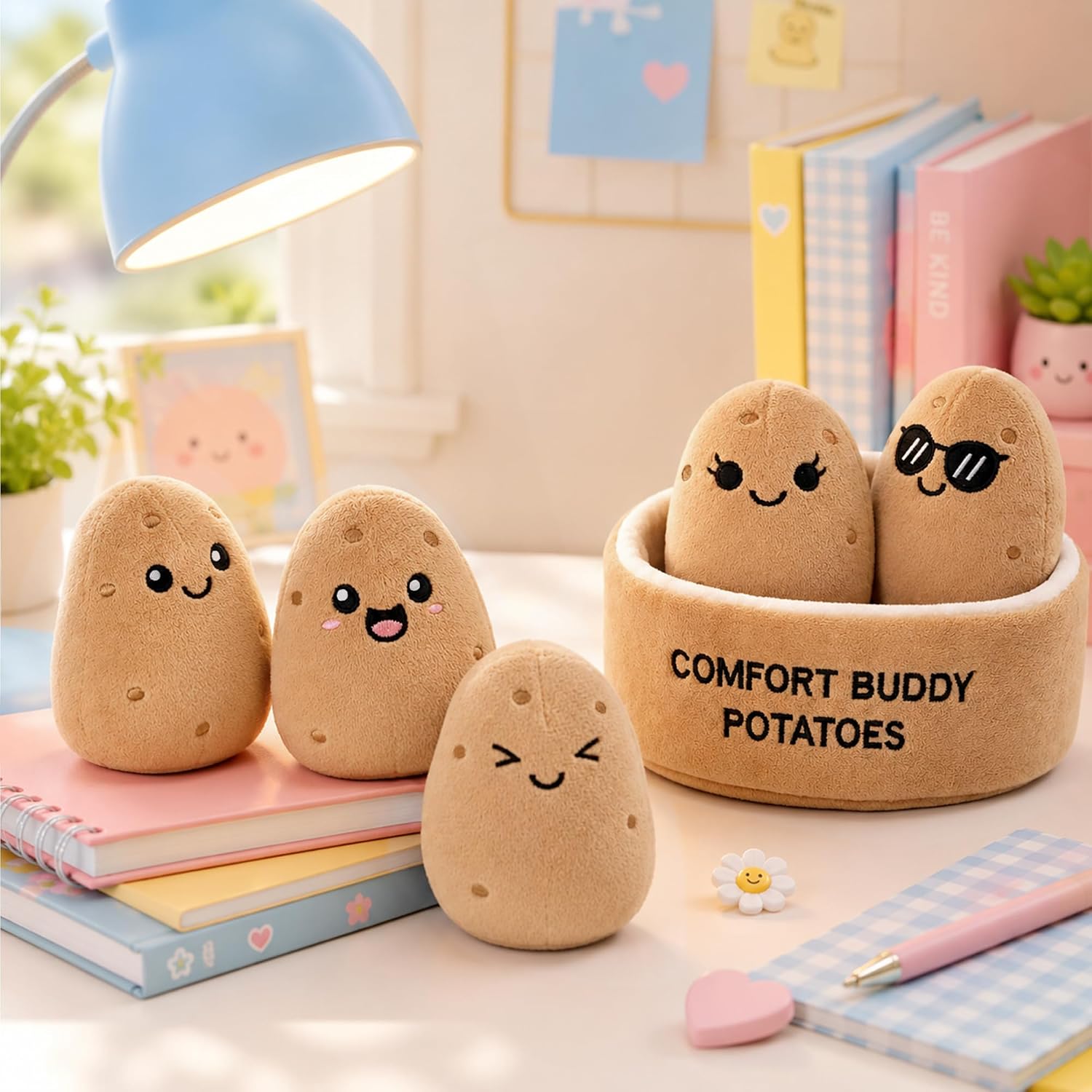 Emotional Comfort & Support Potato Plush Set, 5 Soft Squishy Toys image 3