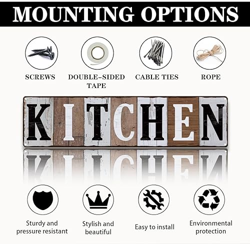 Miniatura 3 de Letrero de metal de cocina, letreros de metal retro, decoración de pared de cocina rústica de granja, póster de hierro para decoración de pared,