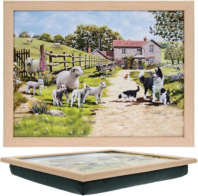 The Leonardo Collection Collie and Sheep Lap Tray, 44x33x6cm, Multicolour, LP94194