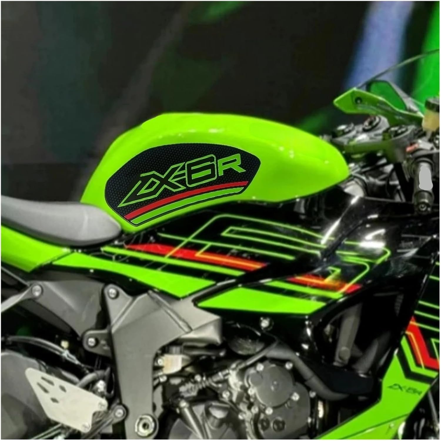 Motorcycle Tank Sticker for KAW&A&SAKI NIN&JA ZX-6R 2024- Motorcycle Sticker Anti-Slip Fuel Tank Pads 3D Side Gas Knee Grip Traction.