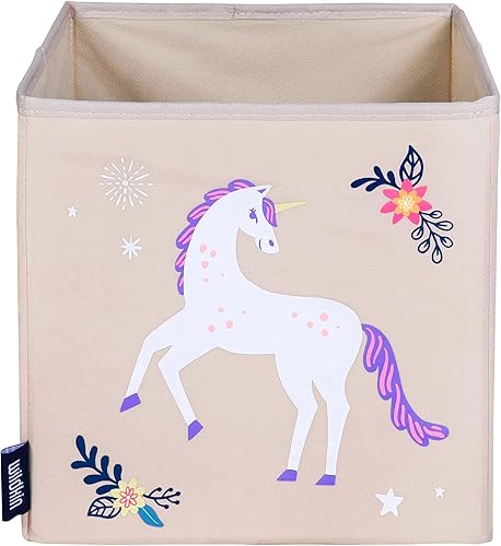 Wildkin Cubo de almacenamiento para niños de 10 pulgadas para niños y niñas, cuenta con pestaña frontal e inserto de cartón, almacenamiento de cubos