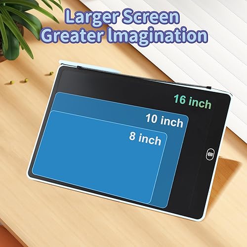Miniatura 8 de Tableta de escritura LCD de 16 pulgadas para niños y adultos, almohadilla de dibujo colorida, tablero de garabatos, suministros escolares, juguetes