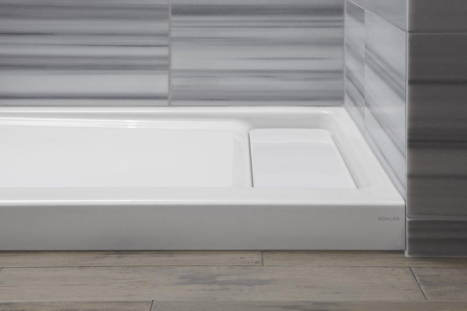 Kohler K-9165-0 Bellwether 60-Inch X 32-Inch Single-Threshold Shower Base with Left Offset Drain, White