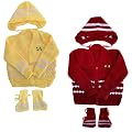 KIDSKA Baby'S Winter Wear For Inflant/Baby Woollen Set V-Neck Sweater(Multicolor, 3 To 6 Months) 2X3 Pcs Set