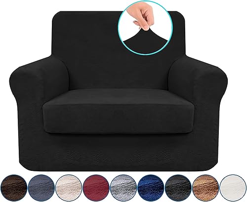 U-NICE HOME 4 fundas de terciopelo suave para sofá de 3 cojines, 3 fundas de asiento separadas que se mantienen en su lugar, fundas de sofá,
