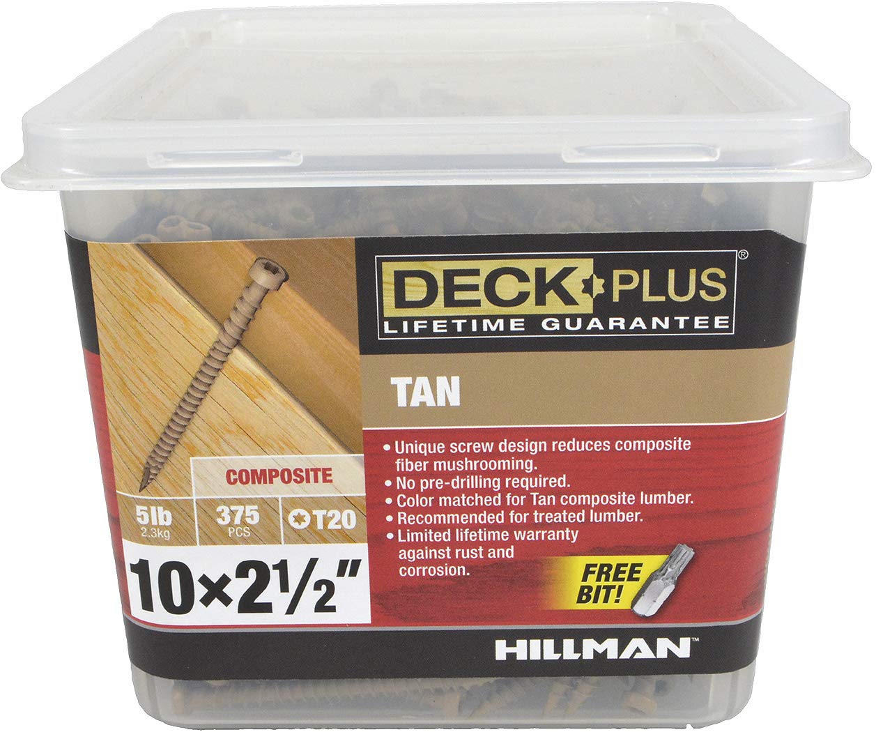 Hillman cierres 48452 5 lb 2,5 x 10 marrón tornillo