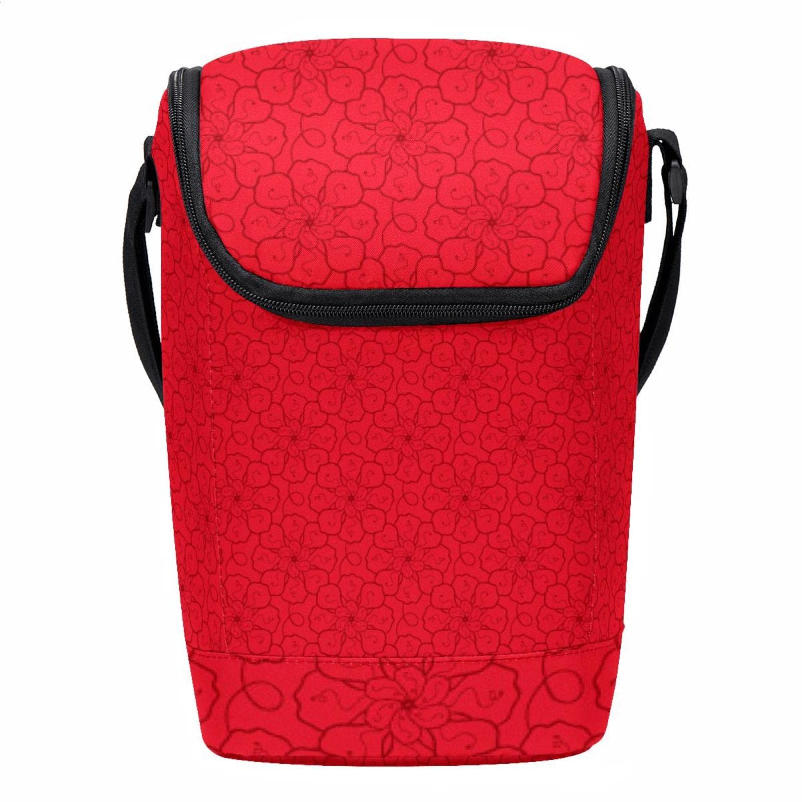 Bolsa de almuerzo de flores rojas que soluciona el espacio: lonchera pequeña