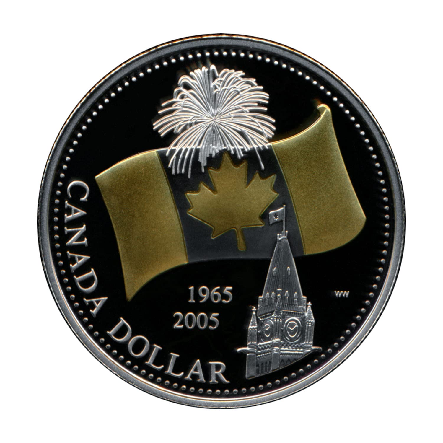 2005 Canadian Silver Coin Proof Set with 8 Coins: National Flag