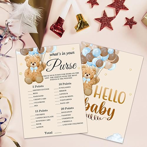 Miniatura 9 de Tarjetas de juego para baby shower, temática de oso que conoce a mamá, la mejor tarjeta de juego para fiesta de baby shower, divertidas y fáciles de