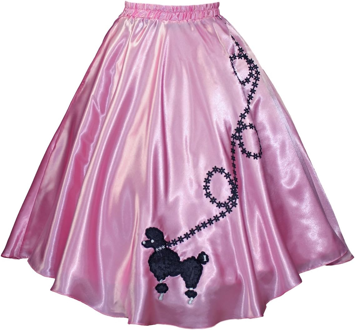 Adult Black Satin Poodle Skirt