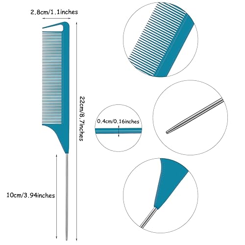 Vista 45 de WILLBOND Alfiler magnético para coser muñeca con 3 piezas de acero inoxidable, peine de cola de rata, peine de cola de rata, pinzas para el cabello