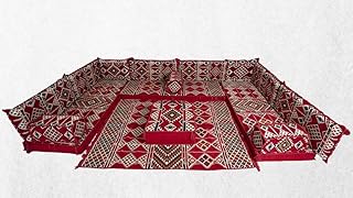 U Shaped Arabic Sofa Set, Floor Pillows, Corner Floor Sofa Seating, Floor Cushions, Red Arabic Majlis,Pallet Sofas, Seating,Arabic Jalsa