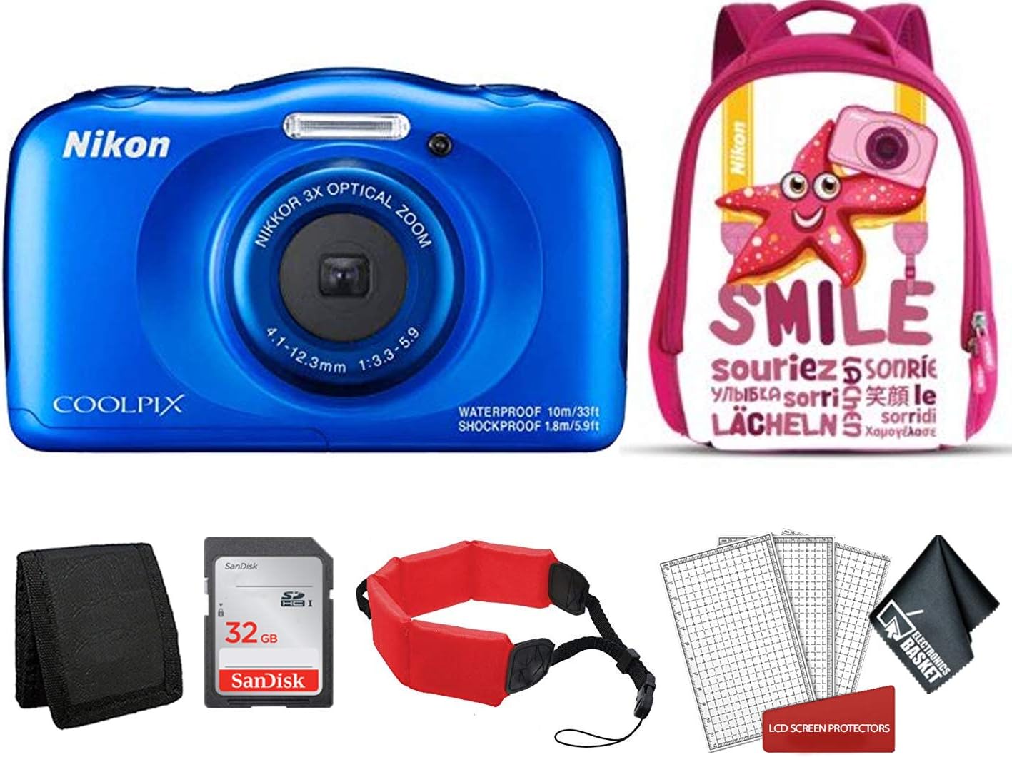 Nikon Coolpix W150 - Appareil Photo Numérique Bleu - Étanche - Testé - Occasion