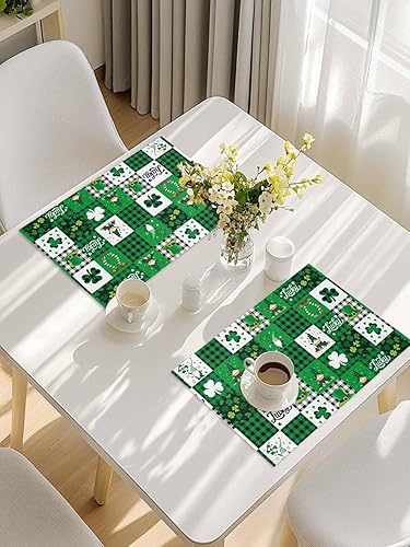 Vista 135 de Juego de 6 manteles individuales rojos para el día de San Valentín, diseño de corazón de San Valentín, resistentes al calor, lavables, manteles