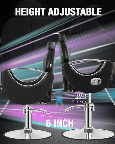 Miniatura 5 de Silla de peluquería de salón, silla reclinable para estilista, silla de pelo con bomba hidráulica resistente, sillas giratorias de 360 grados para