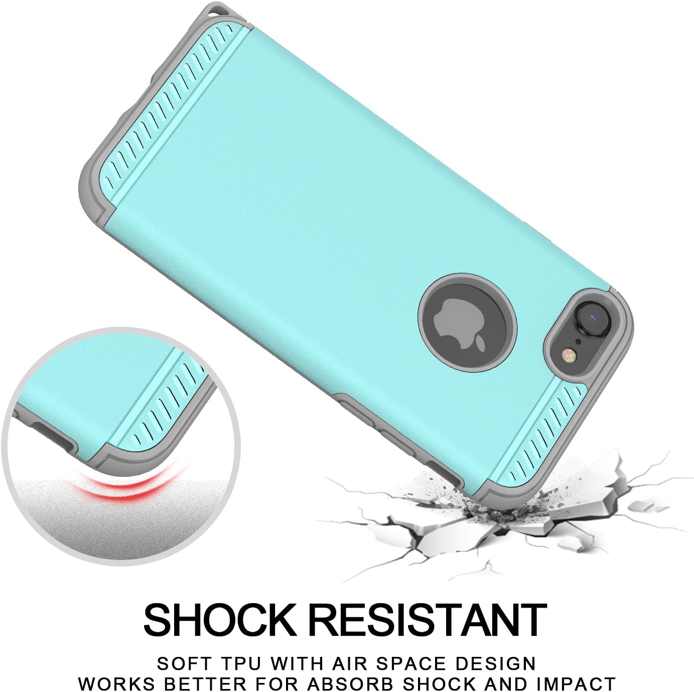 iPhone 7 Case,CHTech iPhone 8 Case Armor Shock Absorbing Dual Layer Case with Heavy Duty Drop Protection and Scratch Resistant Cover for Apple iPhone 7 / iPhone 8 [Mint]