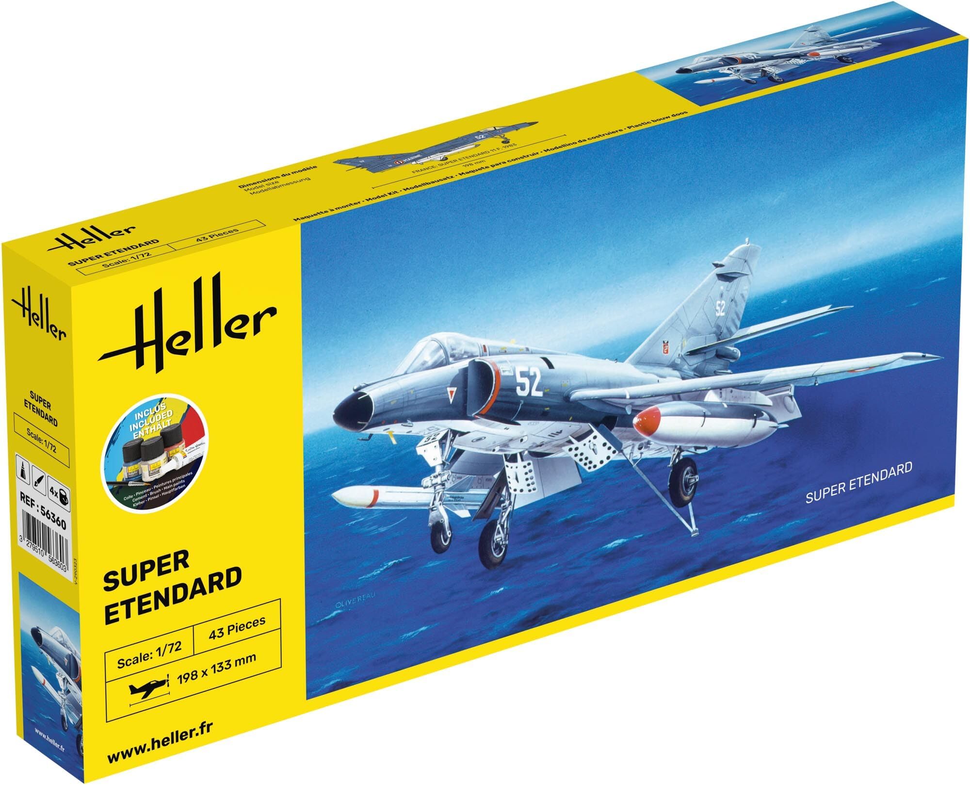 Starter Kit Super Étendard Heller 1/72 maquette prête à peindre sans achat supplémentaire