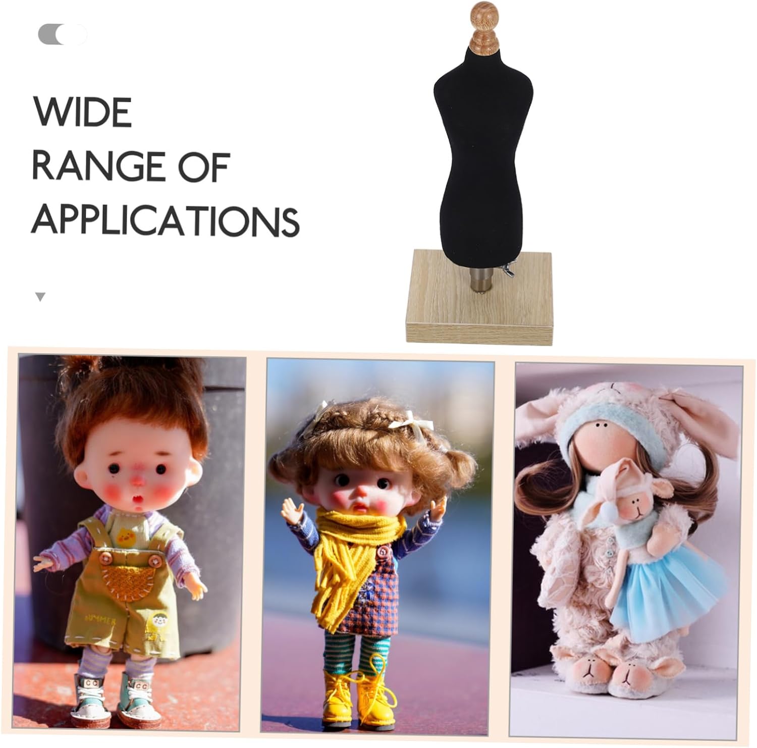 Doll Clothes Display Stand for Boys and Girls 1/4 Mannequin Black