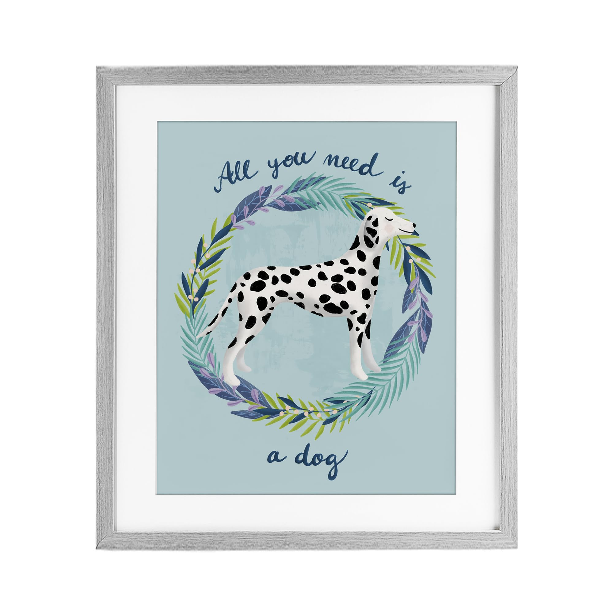 Stupell Industries Farmhouse Gray (Textured) 'All You Need Is A Dog'| Framed Print Under Glass