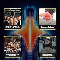 Vista 4 de Neck Harness for Increases Neck Core Strength - Neck Exerciser with 30" Heavy Duty Steel Chain for Safely Lifting Weights Up to 280 lbs Green