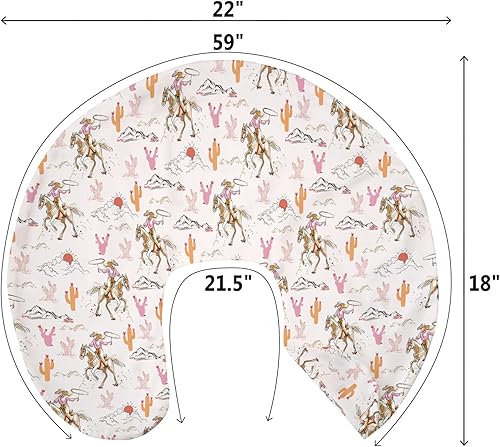 Miniatura 9 de Lindas fundas de almohada de lactancia rosa para niñas, vaqueras occidentales, caballo, cactus, montaña, puesta de sol, fundas para almohadas de