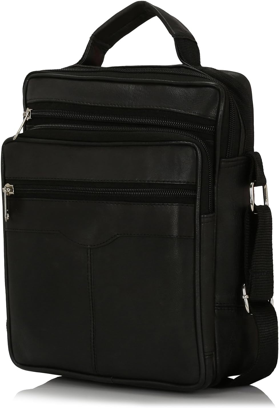 Cervo Unisex Leather Handbag (CB12, Black)