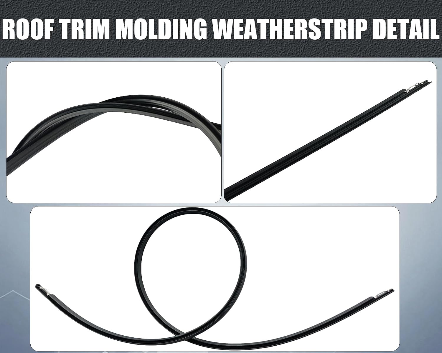 Roof Drip Molding Weather Stripping Fit for Honda Civic ES Sedan 4D 2001-2005, 74306-S5A-J01 74316-S5A-J01 Roof Trim Molding Weatherstrip, Left & Right, 2PCS