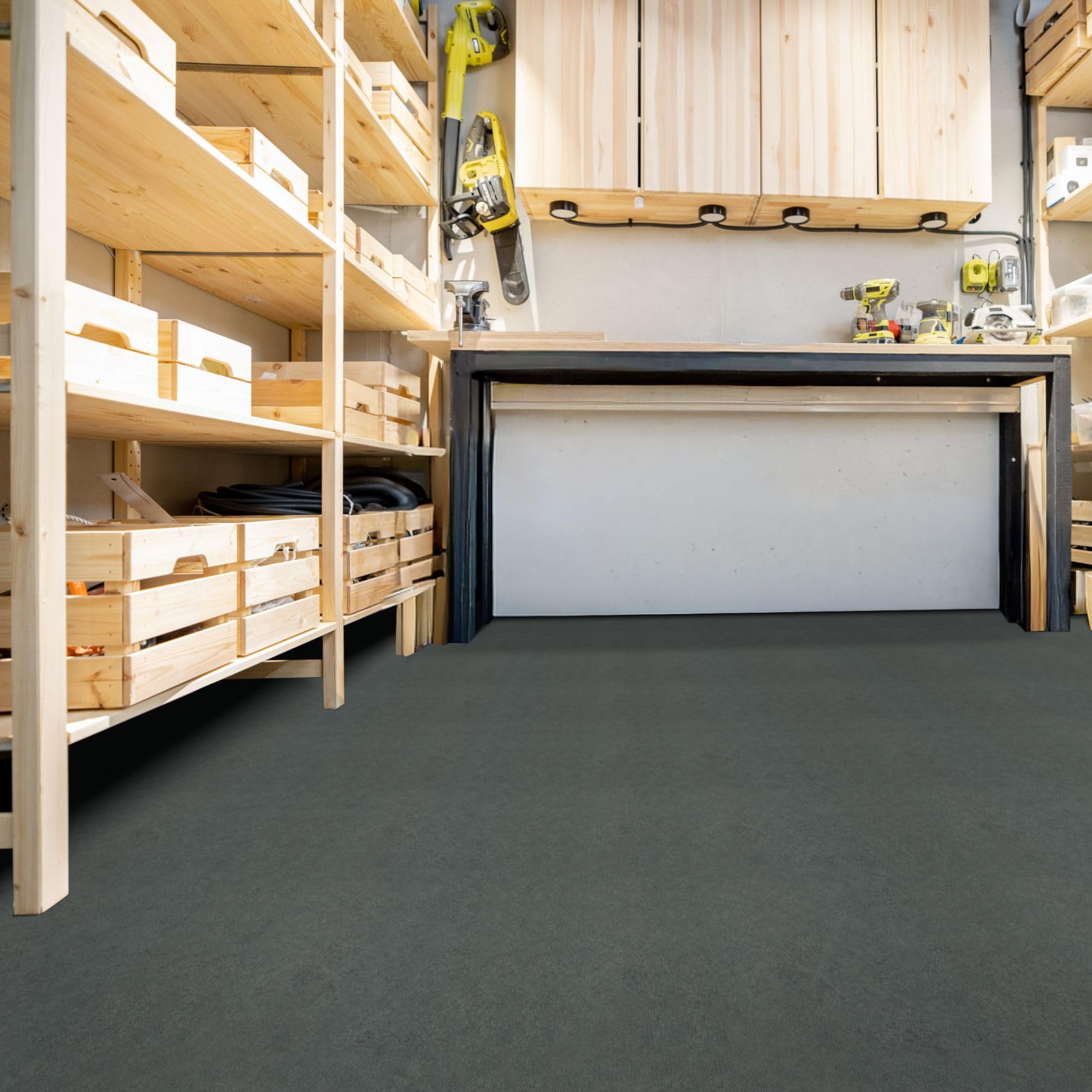 PVC Bodenbelag Meterware Vinylboden Vinyl Bodenbelag Fußbodenbelag 140cm Breite Uni Betonoptik Anthrazit 260 x 140 cm