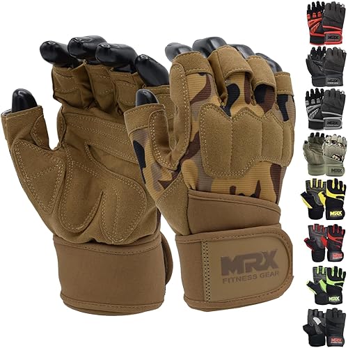 Miniatura 19 de MRX - Guantes de levantamiento de pesas para hombres, guantes de entrenamiento para hombre, guantes de levantamiento de muñeca, guantes de gimnasio