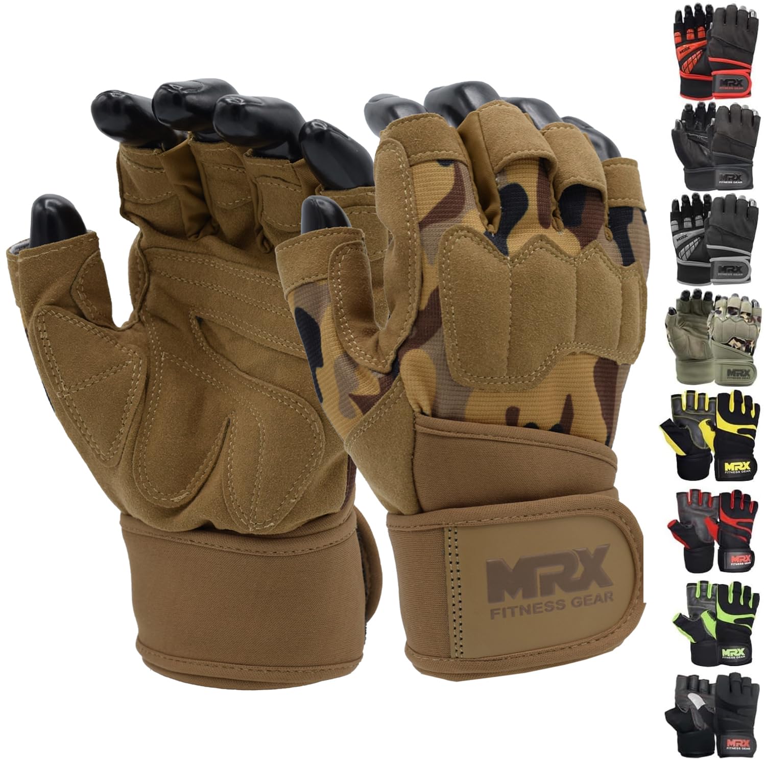 MRX - Guantes de levantamiento de pesas para hombre, guantes de entrenamiento para hombre, guantes de levantamiento de muñecas, guantes de gimnasio para hombre, accesorios de gimnasio para hombres
