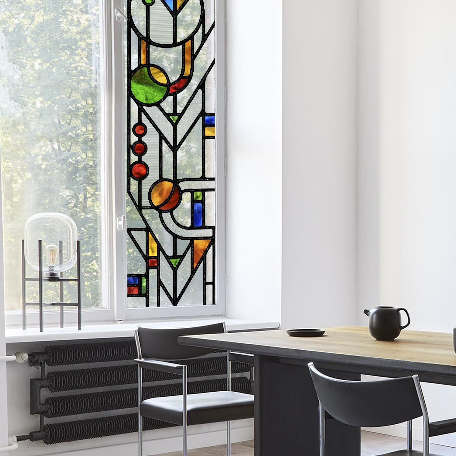Photo 1 of ChicSkin Faux Stained Glass Window Film - Vibrant Tree of Life, See Through