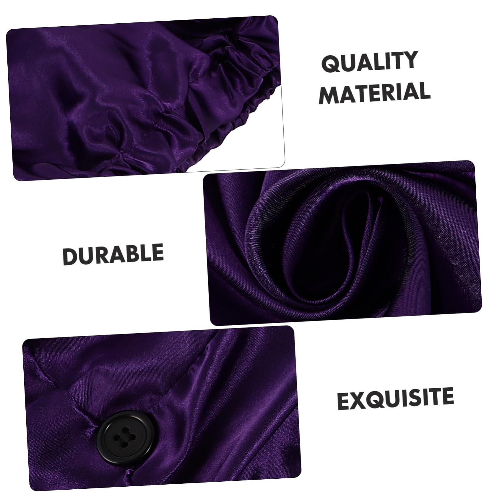 minkissy 6stücke Lange Satin-haarhaube Mit Schnalle Elegante Duschhaube Für Damen Atmungsaktive Schlafkappe Schutz Von Langen Haaren Und Locken