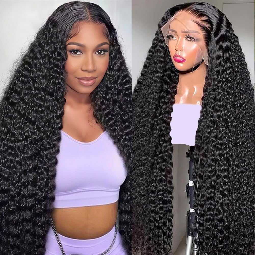 Kdmidun 30 Inch Deep Wave Lace Front Wigs Human Hair 13x6 HD Lace Frontal Wigs for Women 200 Density Glueless Wigs Human Hair Pre Plucked Brazilian