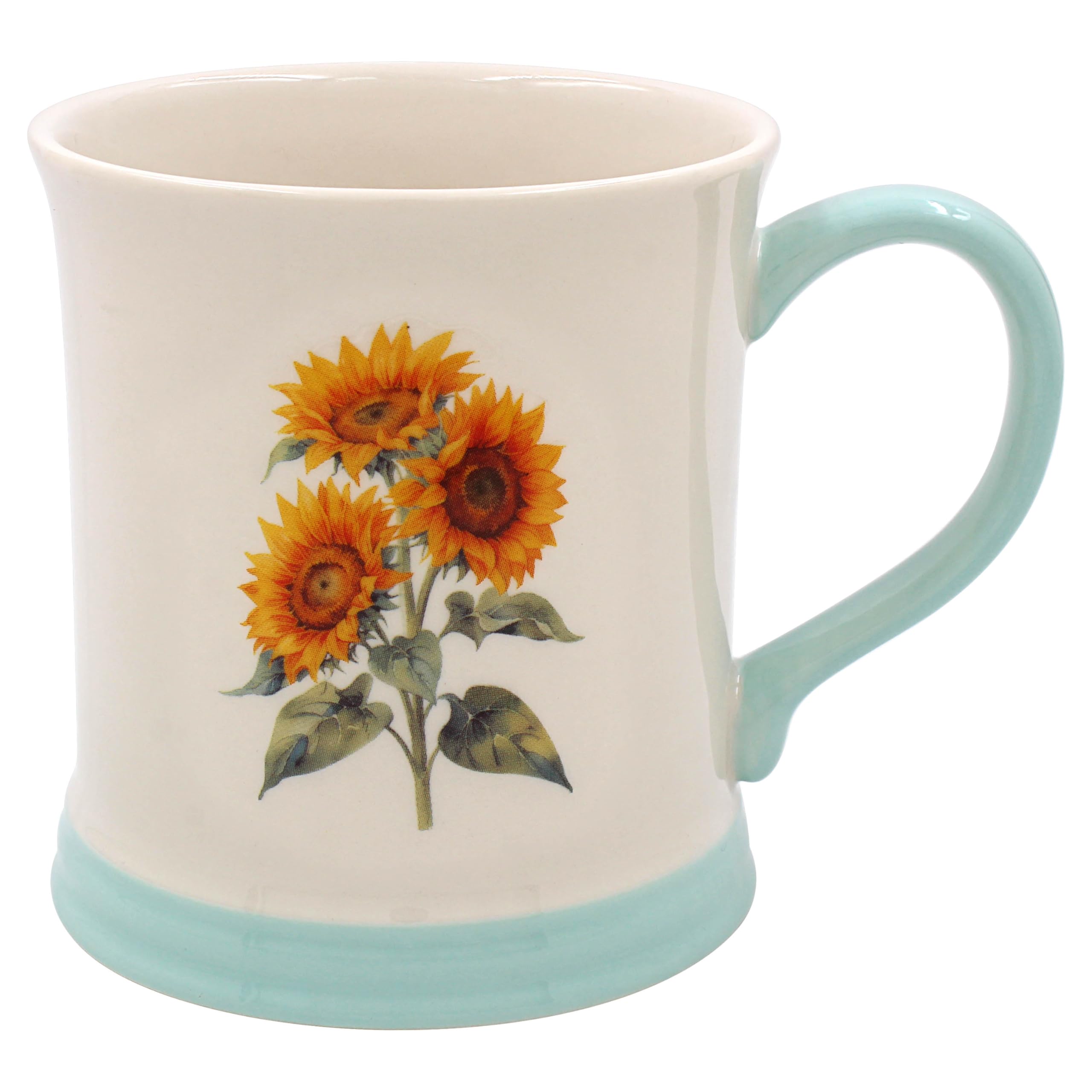 The Leonardo Collection Women's Sunflower Mug Embossed Country Life, Tea And Coffee Mugs For Hot Drinks | Fine China Printed Mugs For Kitchen & Home | Reusable Ceramic Cups For Every Occasion