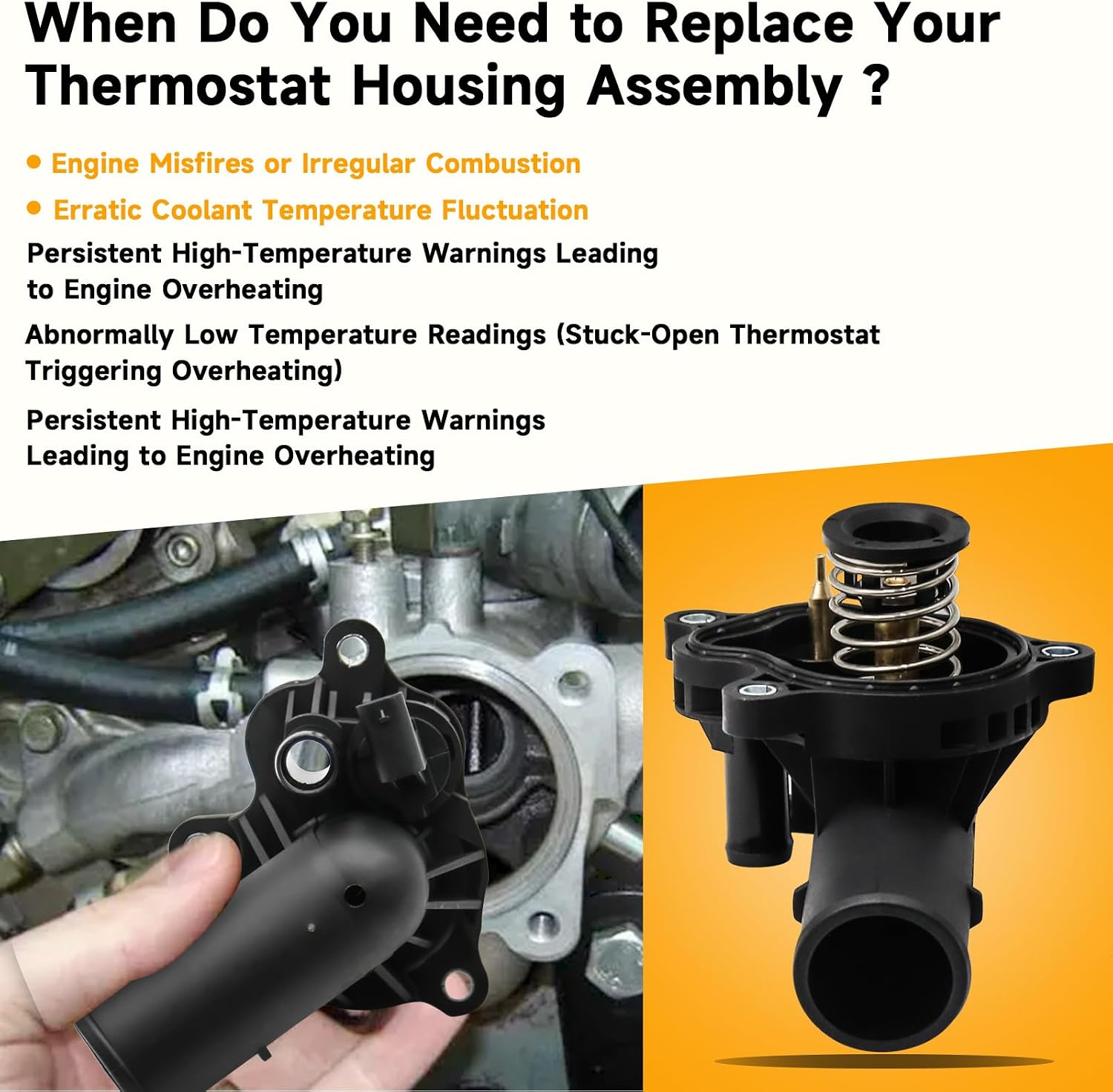 902-3113 Thermostat Housing w/Sensor Fit for Dodge Durango 2016-2022 for Jeep Gladiator 2020-2022 for Jeep Grand Cherokee 2016-2022 for Jeep Wrangler 2018-2022 for Ram 1500 2019-2022