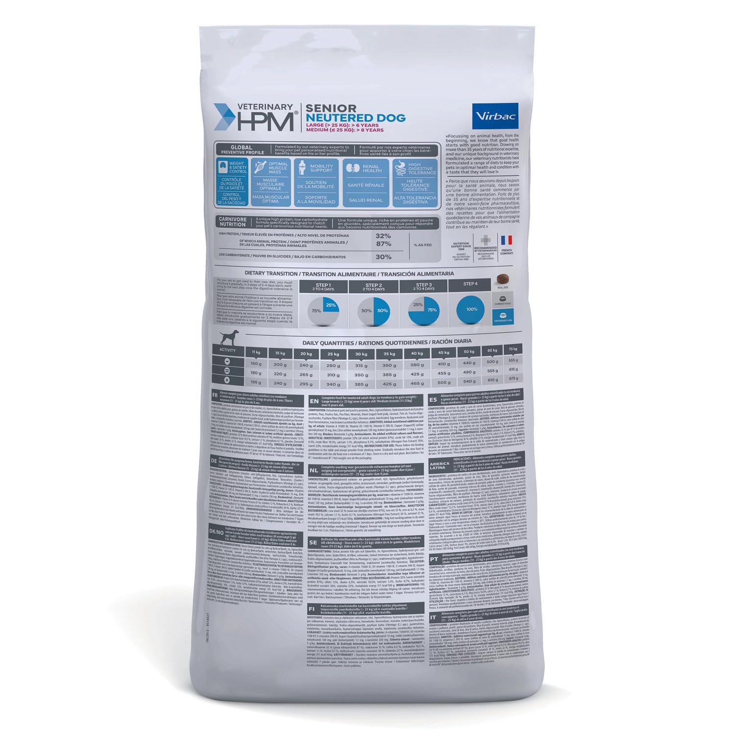 Veterinary Hpm Virbac Hpm Dog Senior Neutered Large&Med 12Kgvirbac 00470 12000 g