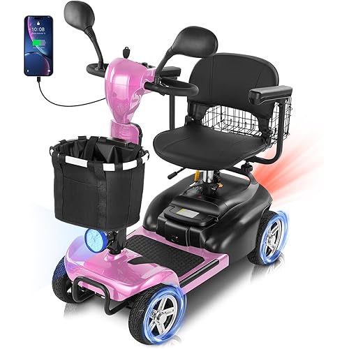 Mbxcooter M1/M1Pro 15 Miles 4-Wheel Mobility Scooter for Seniors/Adults, 350W Electric Wheelchair, Foldable Mobility Scooters, 300/330 lbs Capacity, Compact&Portable for Elderly