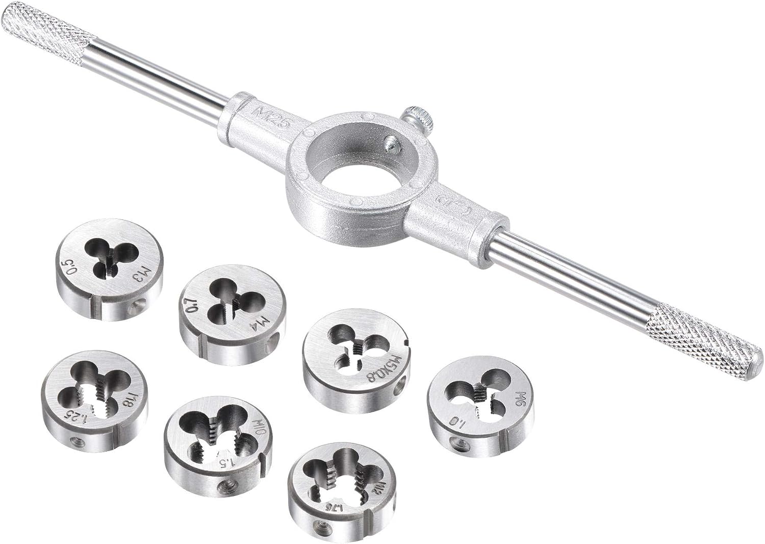 sourcing map 8pcs Round Die Stock Handle Wrench Set