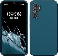 Vista 296 de kwmobile Funda compatible con Samsung Galaxy A52 / A52 5G / A52s 5G - Funda de Teléfono de Silicona TPU con Acabado Suave - Arrecife Azul