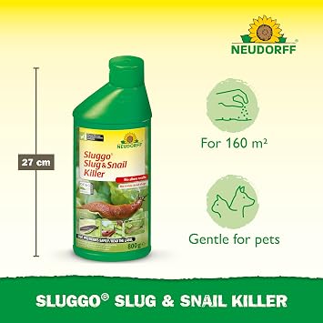 Neudorff Sluggo Slug & Snail Killer – Effective slug control against slugs and snails. No slime traces and no visible dead slugs. For 100 m², 800 g