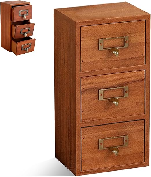 Amazon.com: Clipore Mini Library Cabinet Organizer, 3 Drawer Tabletop