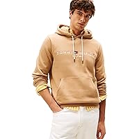 Tommy Hilfiger Uomo Felpa Tommy Logo con Cappuccio, Beige (Timeless Camel)