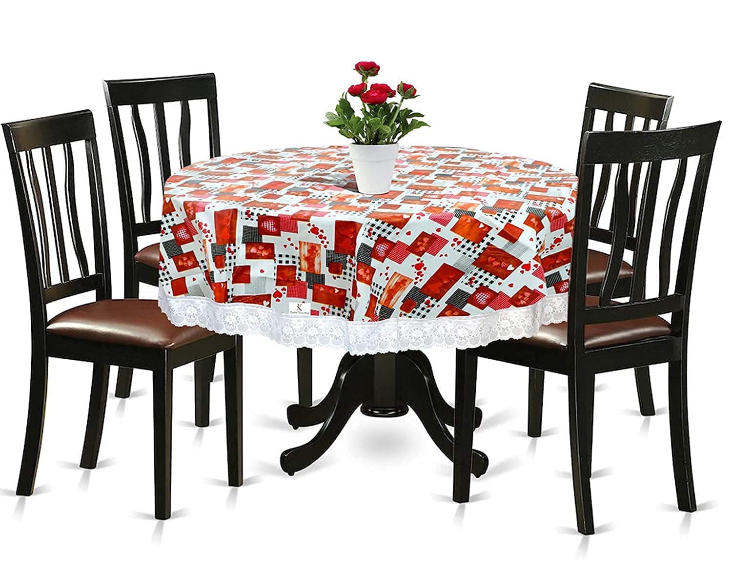 See full amazon price history chart for CASA-NEST Round Shaped 4 Seater Heart Print Table Cover 60 Inch-Waterproof PVC Resistant Spillproof PVC Fabric Table Cover for Dining Room Kitchen Party Design printed006 CASA-NEST Round Shaped 4 Seater Heart Print Table Cover 60 Inch-Waterproof PVC Resistant Spillproof PVC Fabric Table Cover for Dining Room Kitchen Party Design printed006 (B09B3FCJG9) Amazon Price History, Amazon Price Tracker