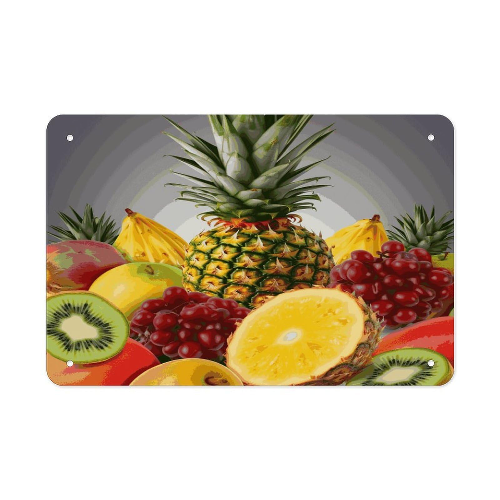 Fekiloot Style Fresh Fruits Pineapple Metal Signs Wall Art Tin Sign